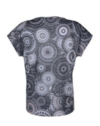 graues bedrucktes T-Shirt mit einem Rundhalsausschnitt von MONA