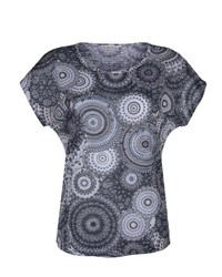 graues bedrucktes T-Shirt mit einem Rundhalsausschnitt von MONA