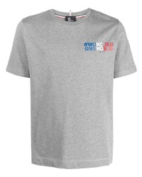 graues bedrucktes T-Shirt mit einem Rundhalsausschnitt von MONCLER GRENOBLE