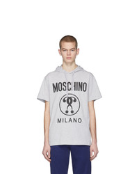 graues bedrucktes T-Shirt mit einem Rundhalsausschnitt von Moschino