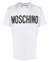 graues bedrucktes T-Shirt mit einem Rundhalsausschnitt von Moschino