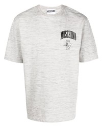 graues bedrucktes T-Shirt mit einem Rundhalsausschnitt von Moschino