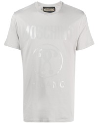 graues bedrucktes T-Shirt mit einem Rundhalsausschnitt von Moschino