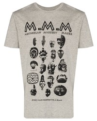 graues bedrucktes T-Shirt mit einem Rundhalsausschnitt von Motherlan