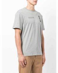 graues bedrucktes T-Shirt mit einem Rundhalsausschnitt von Armani Exchange