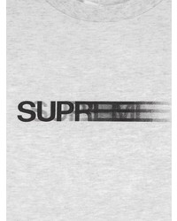 graues bedrucktes T-Shirt mit einem Rundhalsausschnitt von Supreme