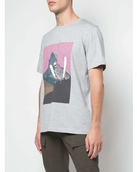 graues bedrucktes T-Shirt mit einem Rundhalsausschnitt von Aztech Mountain