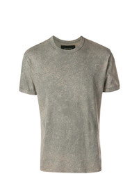 graues bedrucktes T-Shirt mit einem Rundhalsausschnitt von Mr & Mrs Italy