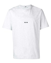 graues bedrucktes T-Shirt mit einem Rundhalsausschnitt von MSGM