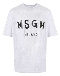 graues bedrucktes T-Shirt mit einem Rundhalsausschnitt von MSGM