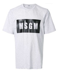 graues bedrucktes T-Shirt mit einem Rundhalsausschnitt von MSGM