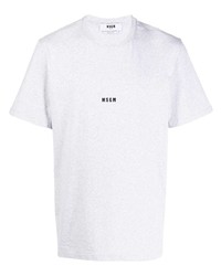 graues bedrucktes T-Shirt mit einem Rundhalsausschnitt von MSGM