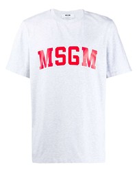 graues bedrucktes T-Shirt mit einem Rundhalsausschnitt von MSGM