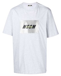 graues bedrucktes T-Shirt mit einem Rundhalsausschnitt von MSGM