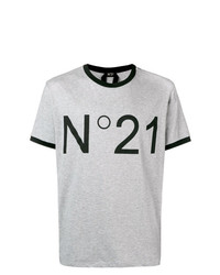graues bedrucktes T-Shirt mit einem Rundhalsausschnitt von N°21