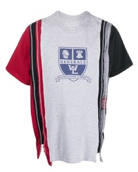 graues bedrucktes T-Shirt mit einem Rundhalsausschnitt von Needles