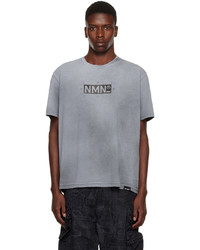 graues bedrucktes T-Shirt mit einem Rundhalsausschnitt von Nemen