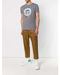 graues bedrucktes T-Shirt mit einem Rundhalsausschnitt von Vivienne Westwood MAN