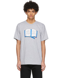 graues bedrucktes T-Shirt mit einem Rundhalsausschnitt von Noah
