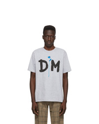 graues bedrucktes T-Shirt mit einem Rundhalsausschnitt von Noah NYC