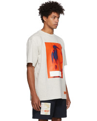 graues bedrucktes T-Shirt mit einem Rundhalsausschnitt von Heron Preston