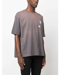 graues bedrucktes T-Shirt mit einem Rundhalsausschnitt von Rhude