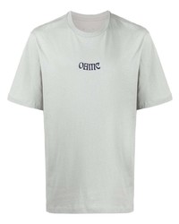 graues bedrucktes T-Shirt mit einem Rundhalsausschnitt von Oamc