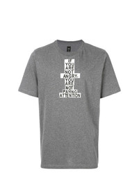 graues bedrucktes T-Shirt mit einem Rundhalsausschnitt von Oamc