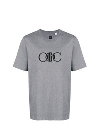 graues bedrucktes T-Shirt mit einem Rundhalsausschnitt von Oamc