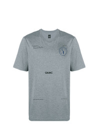 graues bedrucktes T-Shirt mit einem Rundhalsausschnitt von Oamc