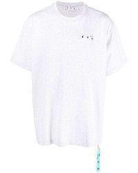 graues bedrucktes T-Shirt mit einem Rundhalsausschnitt von Off-White