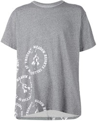graues bedrucktes T-Shirt mit einem Rundhalsausschnitt von Off-White