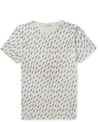 graues bedrucktes T-Shirt mit einem Rundhalsausschnitt von Oliver Spencer