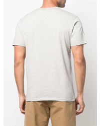 graues bedrucktes T-Shirt mit einem Rundhalsausschnitt von MAISON KITSUNÉ