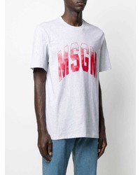 graues bedrucktes T-Shirt mit einem Rundhalsausschnitt von MSGM