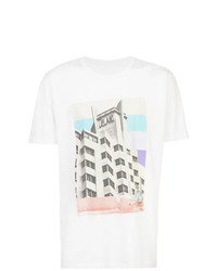 graues bedrucktes T-Shirt mit einem Rundhalsausschnitt von Onia
