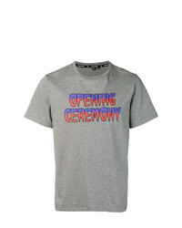 graues bedrucktes T-Shirt mit einem Rundhalsausschnitt von Opening Ceremony
