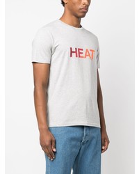 graues bedrucktes T-Shirt mit einem Rundhalsausschnitt von Ron Dorff