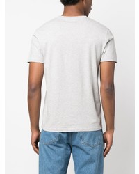 graues bedrucktes T-Shirt mit einem Rundhalsausschnitt von Ron Dorff