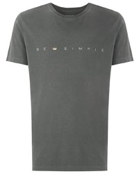 graues bedrucktes T-Shirt mit einem Rundhalsausschnitt von OSKLEN