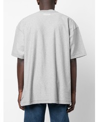 graues bedrucktes T-Shirt mit einem Rundhalsausschnitt von Vetements