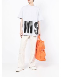 graues bedrucktes T-Shirt mit einem Rundhalsausschnitt von MSGM