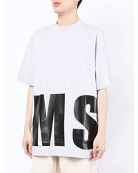 graues bedrucktes T-Shirt mit einem Rundhalsausschnitt von MSGM