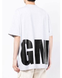 graues bedrucktes T-Shirt mit einem Rundhalsausschnitt von MSGM