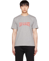 graues bedrucktes T-Shirt mit einem Rundhalsausschnitt von PACO RABANNE