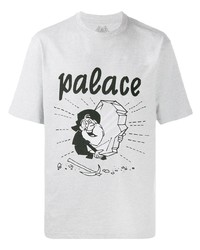 graues bedrucktes T-Shirt mit einem Rundhalsausschnitt von Palace