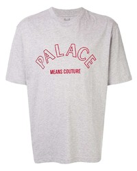 graues bedrucktes T-Shirt mit einem Rundhalsausschnitt von Palace