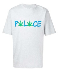 graues bedrucktes T-Shirt mit einem Rundhalsausschnitt von Palace