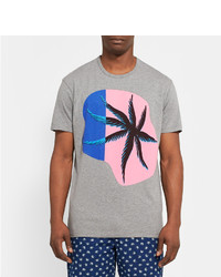 graues bedrucktes T-Shirt mit einem Rundhalsausschnitt von Marc by Marc Jacobs