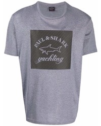 graues bedrucktes T-Shirt mit einem Rundhalsausschnitt von Paul & Shark